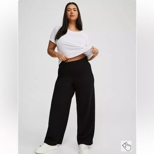 Black Pull On Pixie Wide-Leg Pants